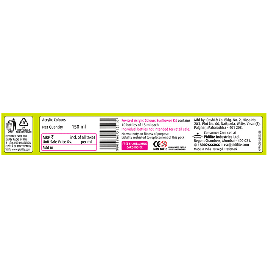 Fevicryl Acrylic Colours Sunflower Kit -  DIY Paint