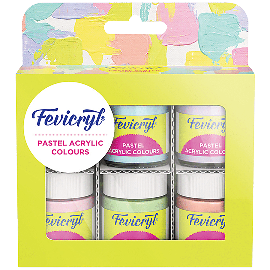 Fevicryl Multi-Surface Pastel Acrylic Colours Kit - Ideal For Artists