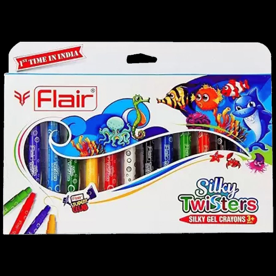 Flair Silky Twisters Gel Crayon - For Smooth Writing