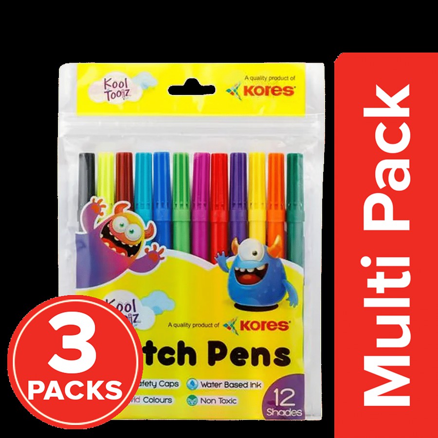 Kores Sketch Pens Regular - 12 Shades