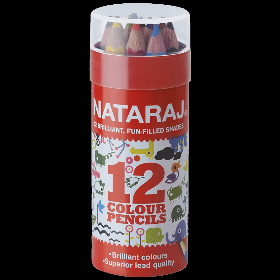 Nataraj Half Size Colour Pencils - Provides Rich Colour