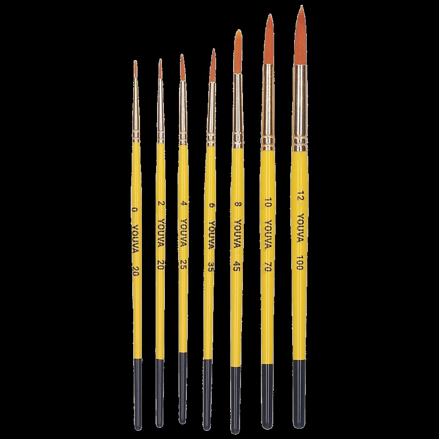 Navneet Youva Synthetic Round Brush Set - For Students & Artists