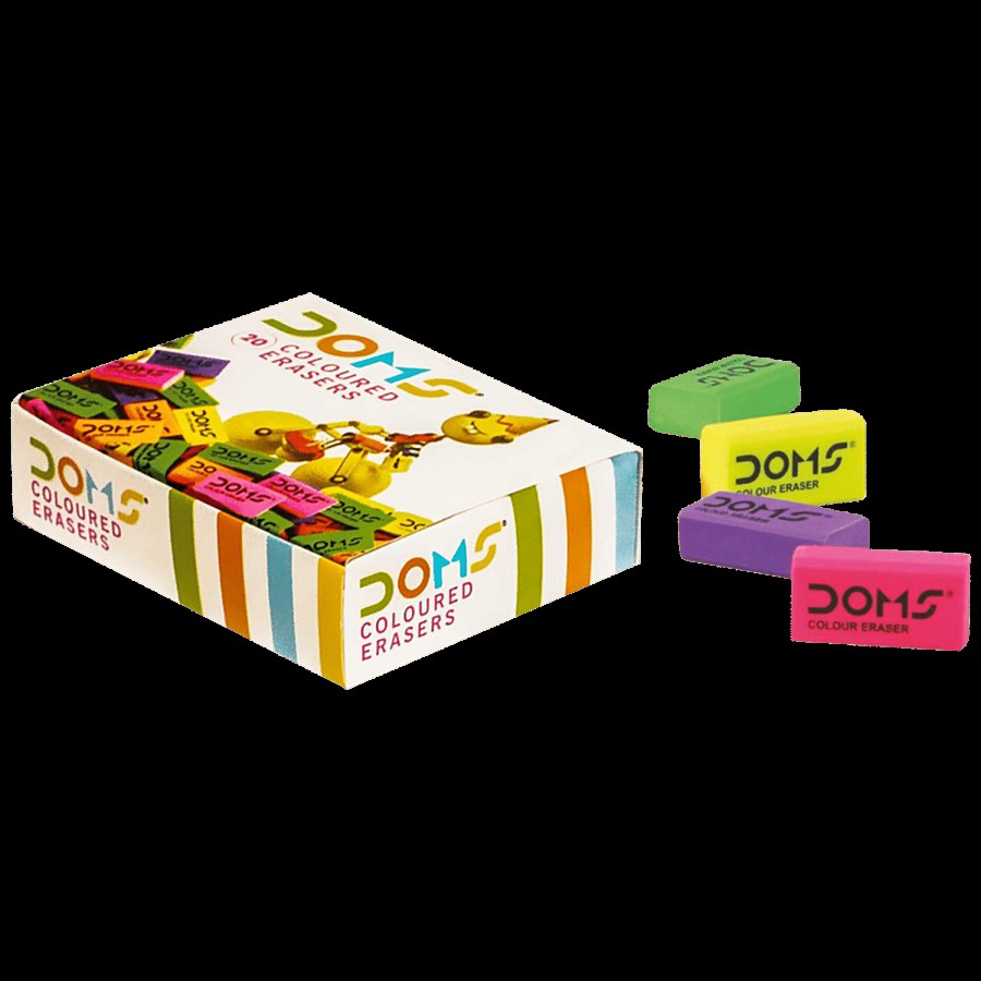 Doms Coloured Erasers - Non-Toxic