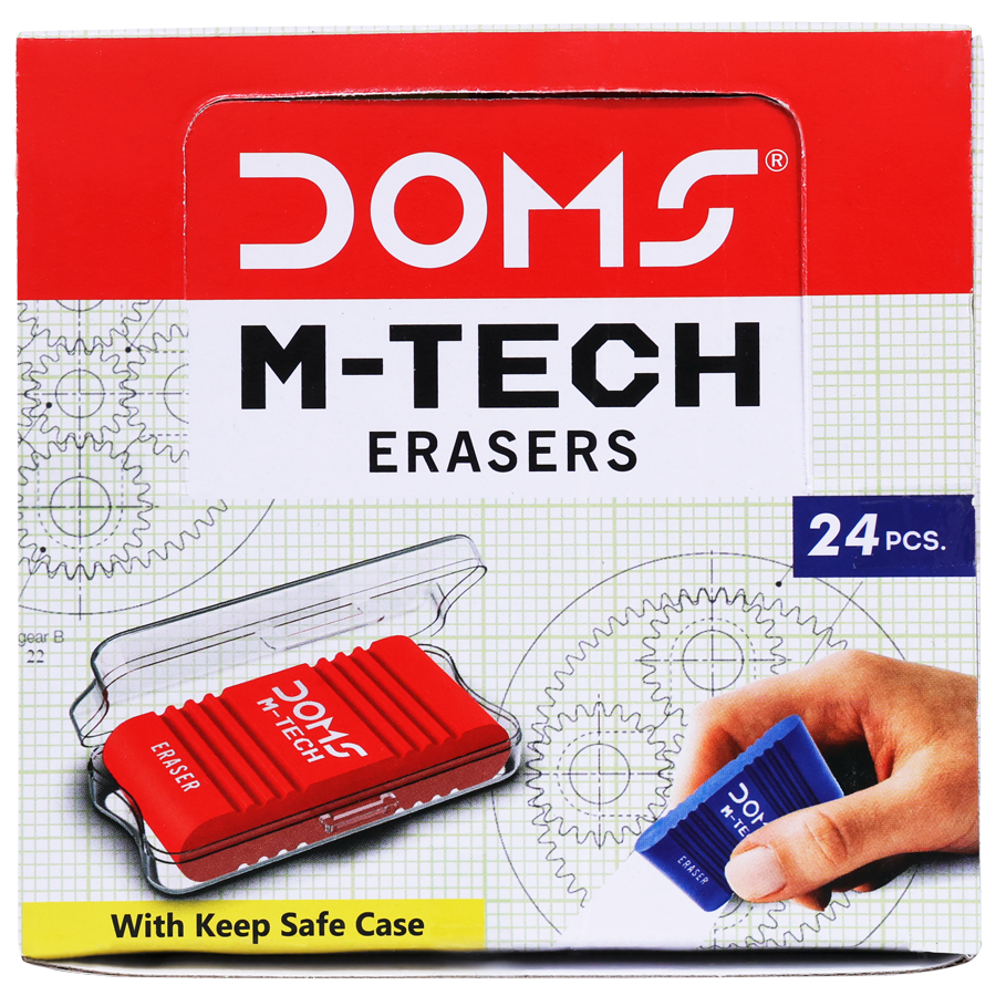 Doms M-Tech Erasers - With Keep Safe Case