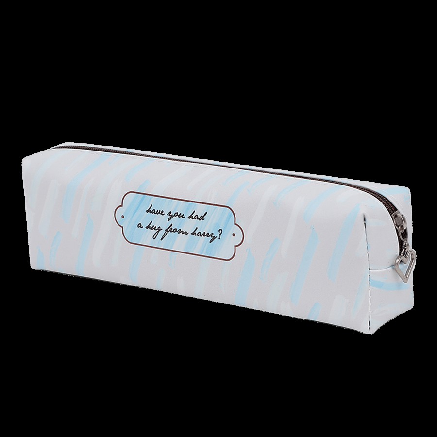 DP Cream Printed Pencil Pouch - PU