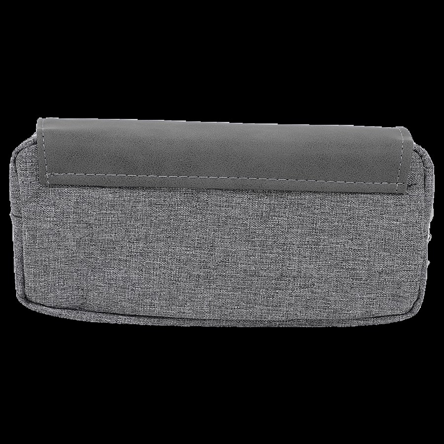 DP Printed Fabric & PU Pencil Pouch - Grey