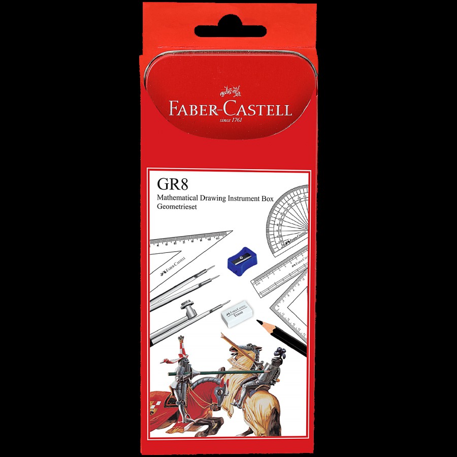 Faber castell Gr-8 Geometry Box For School 163020 - Mathematics Drawing Instruments