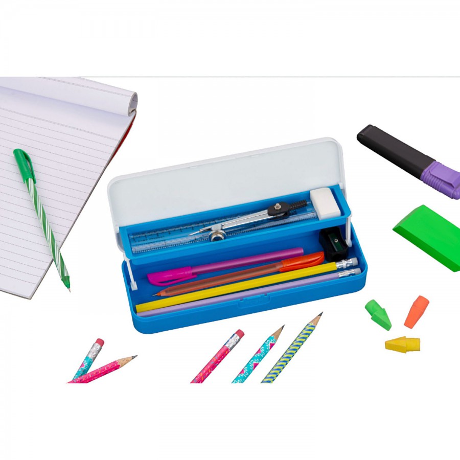 Hazel Idea Plastic Pencil Box - Durable