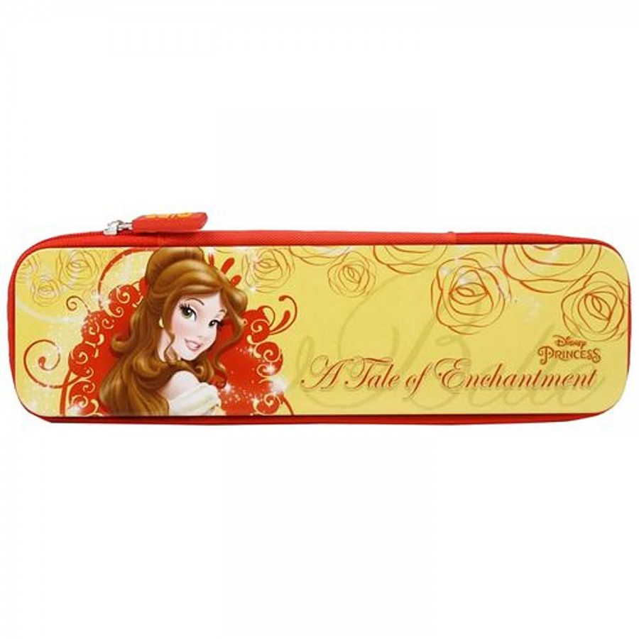 Hm International Disney Belle Princess Metal Kids Pencil Pouch Bag With Zip Closure