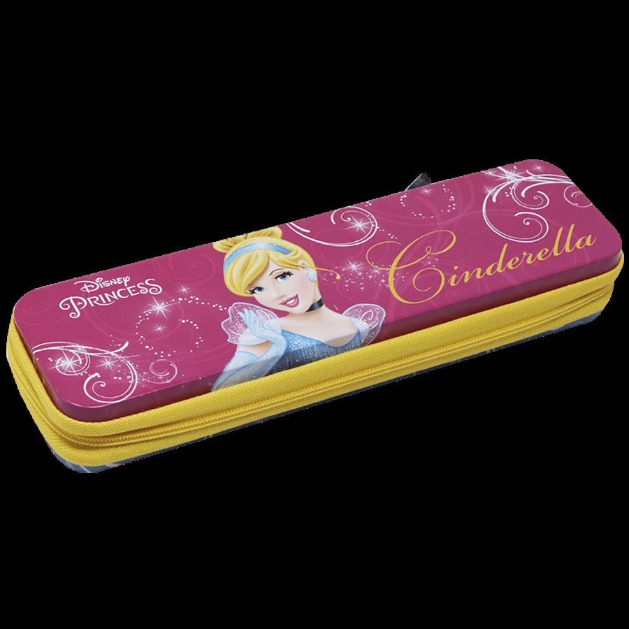 Hm International Disney Cinderella Princess Metal Pencil Pouch With Zip Closure - HMDMPC 72266-CIN