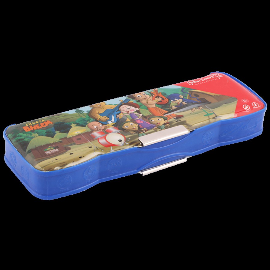 Yellow Spark Chota Bheem Small Magnetic Pencil Box - With Eraser Compartment