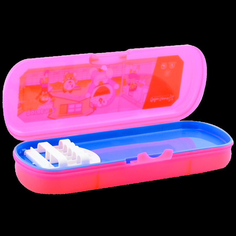 Yellow Spark Plastic Pencil Box - With Separator