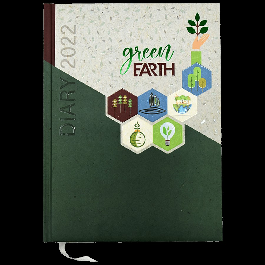 Cubic Green Earth New Year Diary 2022 - Made With Premium Quality Paper