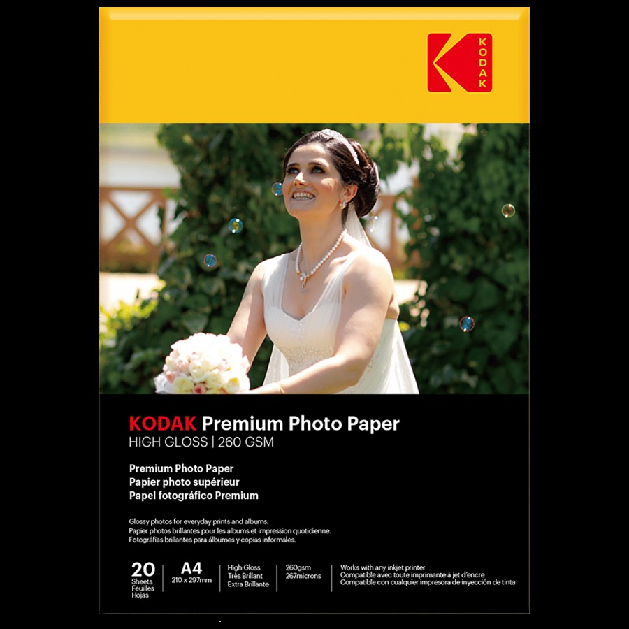 Kodak Premium Glossy A4 Photo Paper - 260 GSM