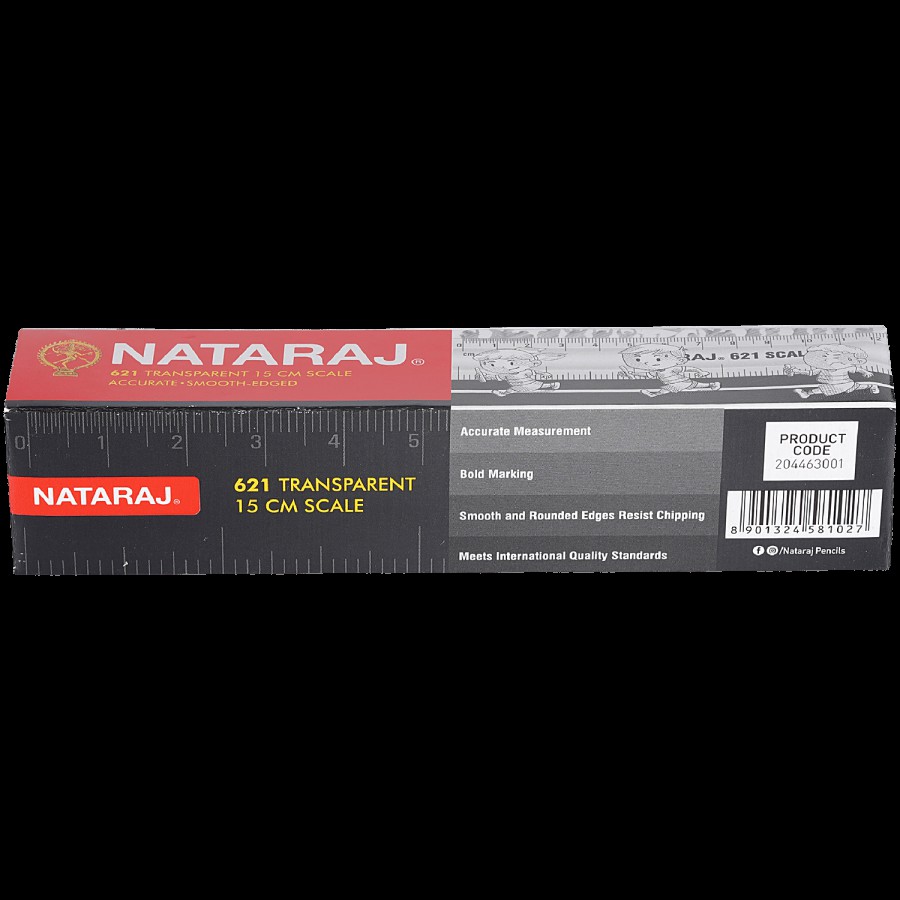 Nataraj Transparent Scale 62 - 15 cms