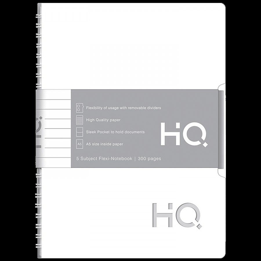 Navneet HQ Wiro Case Five Subject Notebook - Single Line