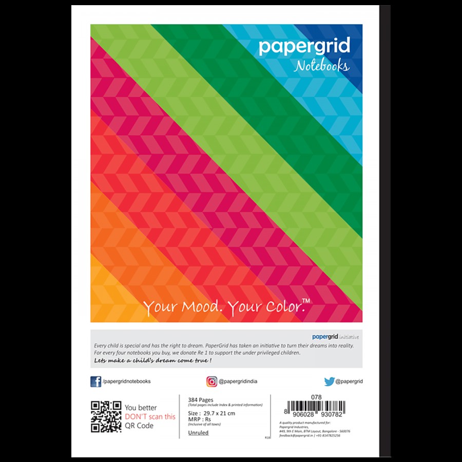 Papergrid A4 Notebook - Unruled