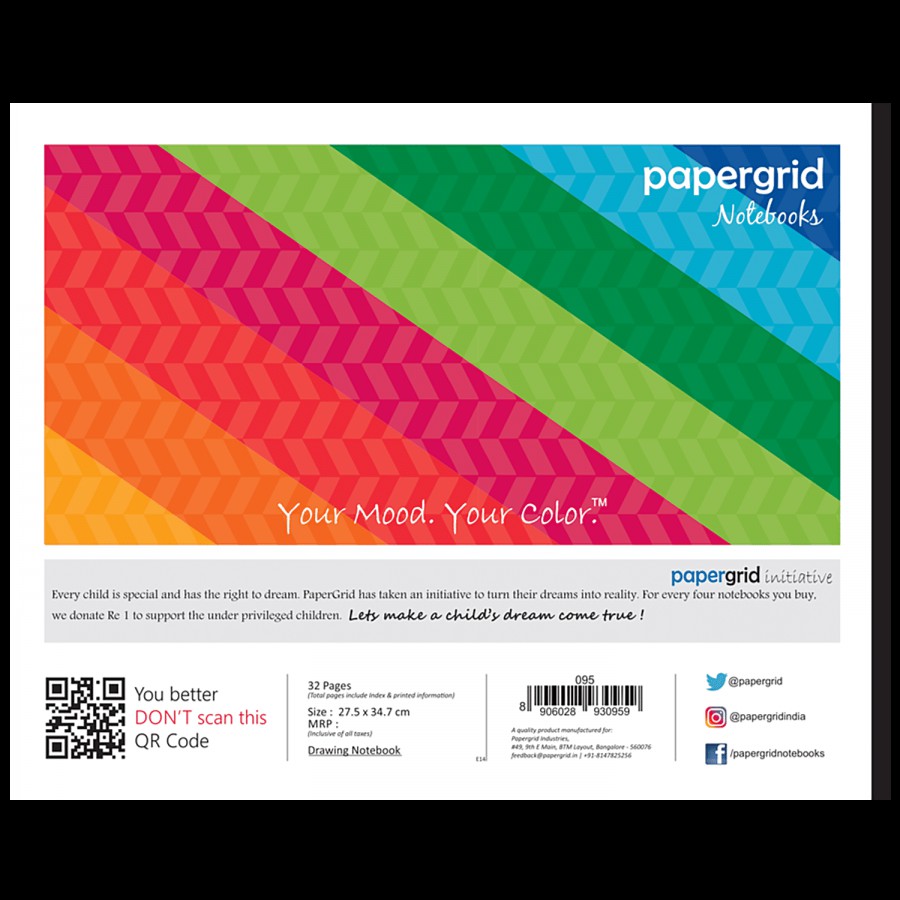 Papergrid Drawing Book - 275 mm x 347 mm