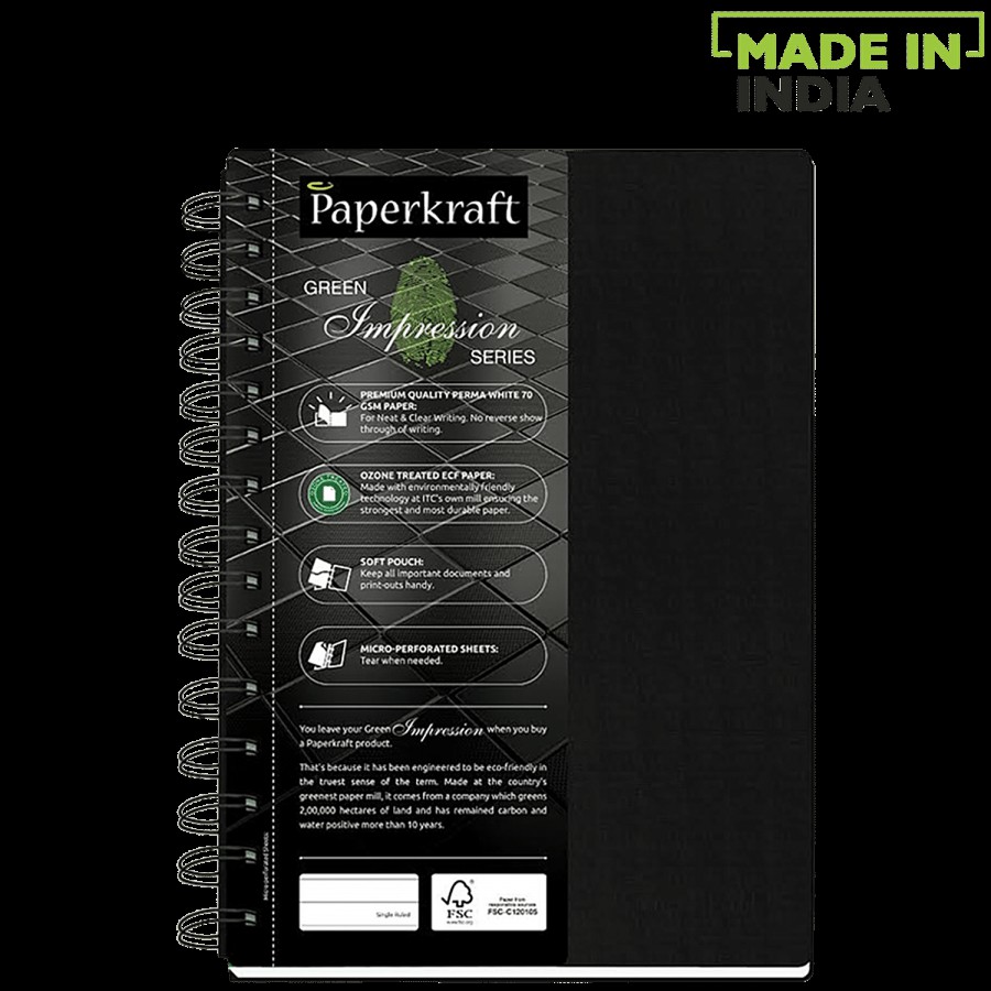 Paperkraft 5 Subjects Notebook - Green Impression Series