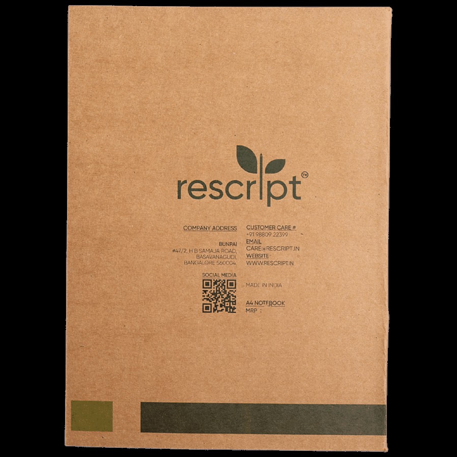 Rescript Recycled A4 Size Notebook - 160 Pages