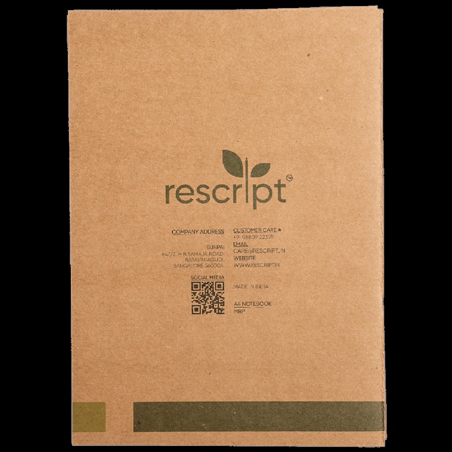 Rescript Recycled A4 Size Notebook - 80 Pages