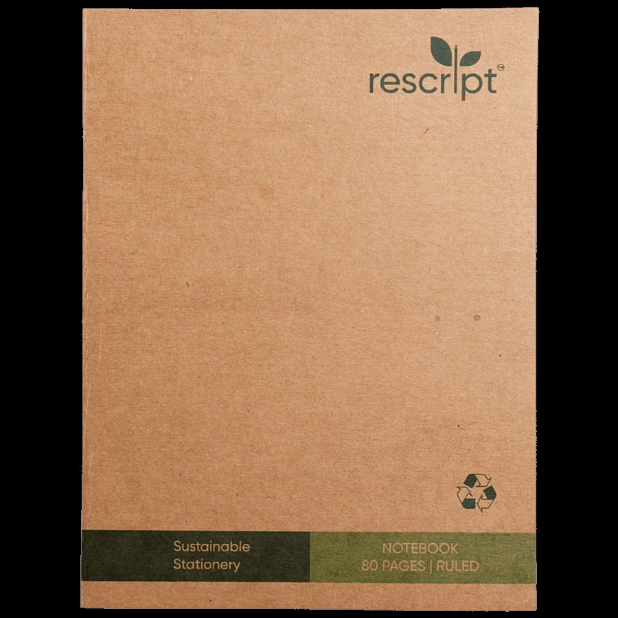 Rescript Recycled King Size Notebook - 80 Pages