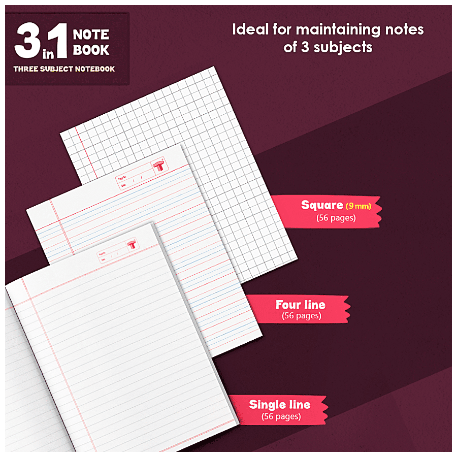 Target Publications 3 In 1 Notebook - Maths Square 9 MM