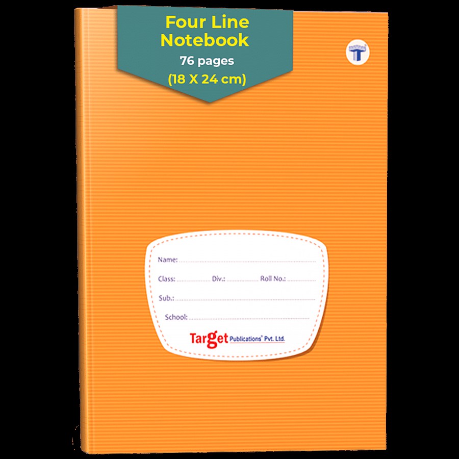 Target Publications Four Line Notebook - Red & Blue Line With Gap