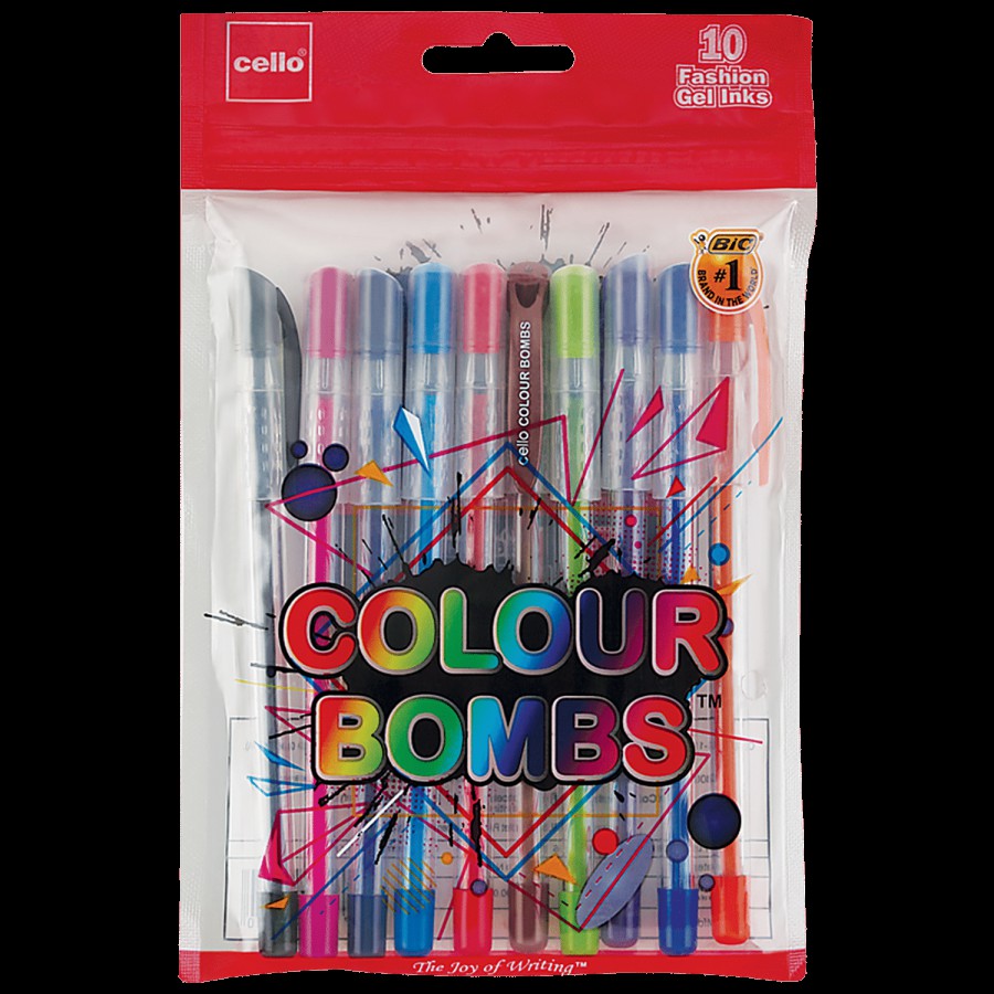 BIC Cello Geltech Colour Bombs Gel Pen - For Smooth Writing