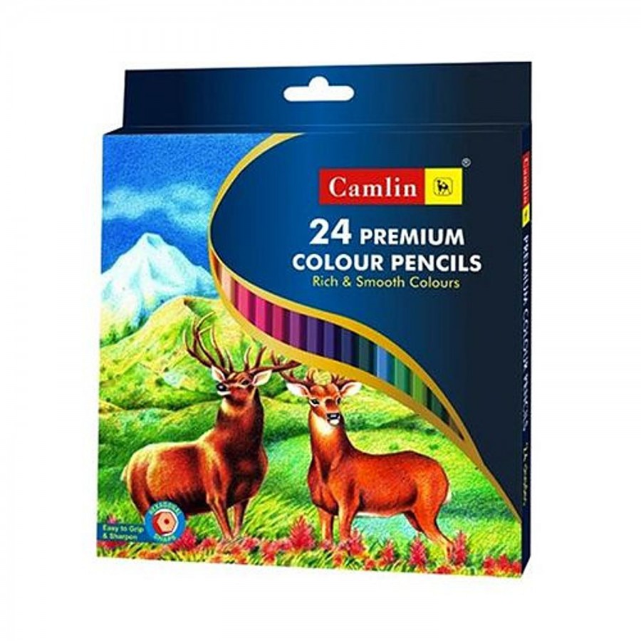 Camlin Premium Full Size Bi-Colour Pencil - 24 Shades