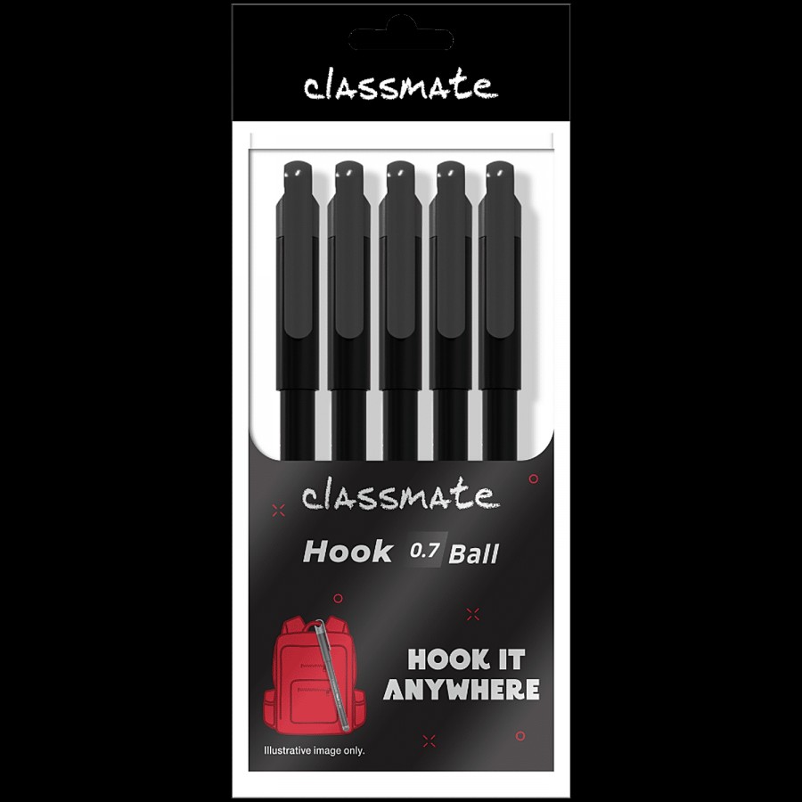 Classmate Hook 0.7 Ball Pen - Black