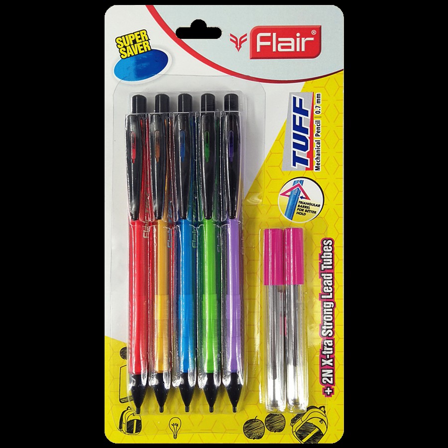 Flair Mechanical Pencil 0.7 With Extra Strong Lead Tubes - For Smooth Writing