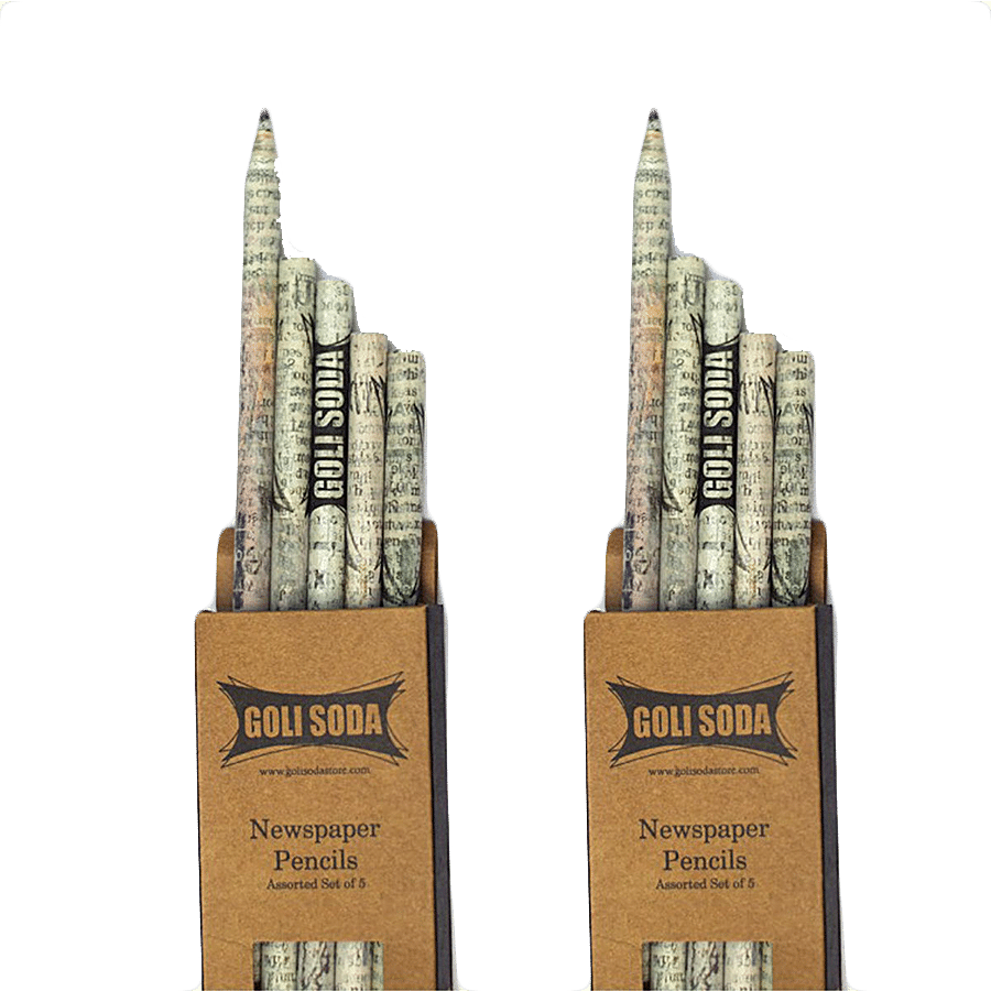 Goli Soda Upcycled Plain Newspaper Pencils