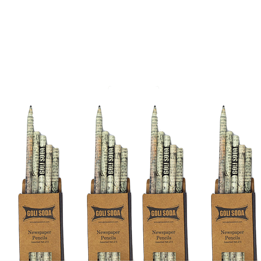 Goli Soda Upcycled Plain Newspaper Pencils