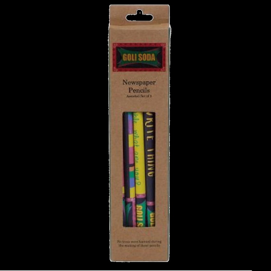 Goli Soda Upcycled Multicolour Newspaper Pencils