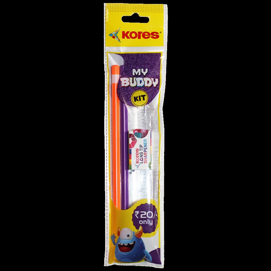 Kores My Buddy School Stationery Kit -20 With Pencils