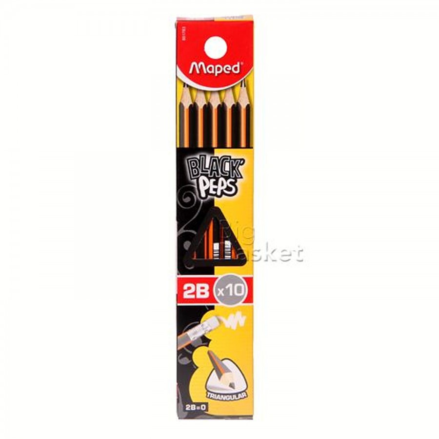 Maped  Black Peps Graphite 2B Pencils Triangular