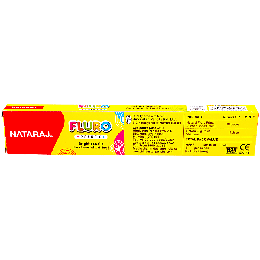 Nataraj Fluro Prints Pencil - Easy To Sharpen