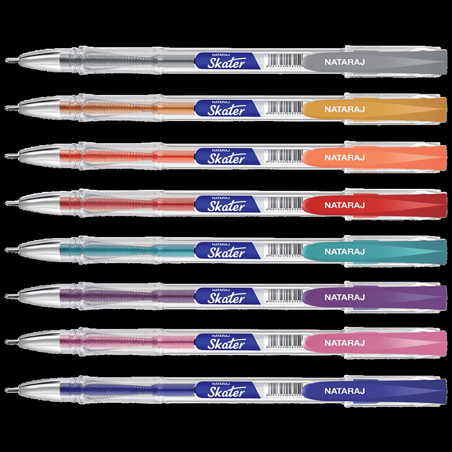 Nataraj Skater Sparkle Colourful Gel Pens - Premium Quality