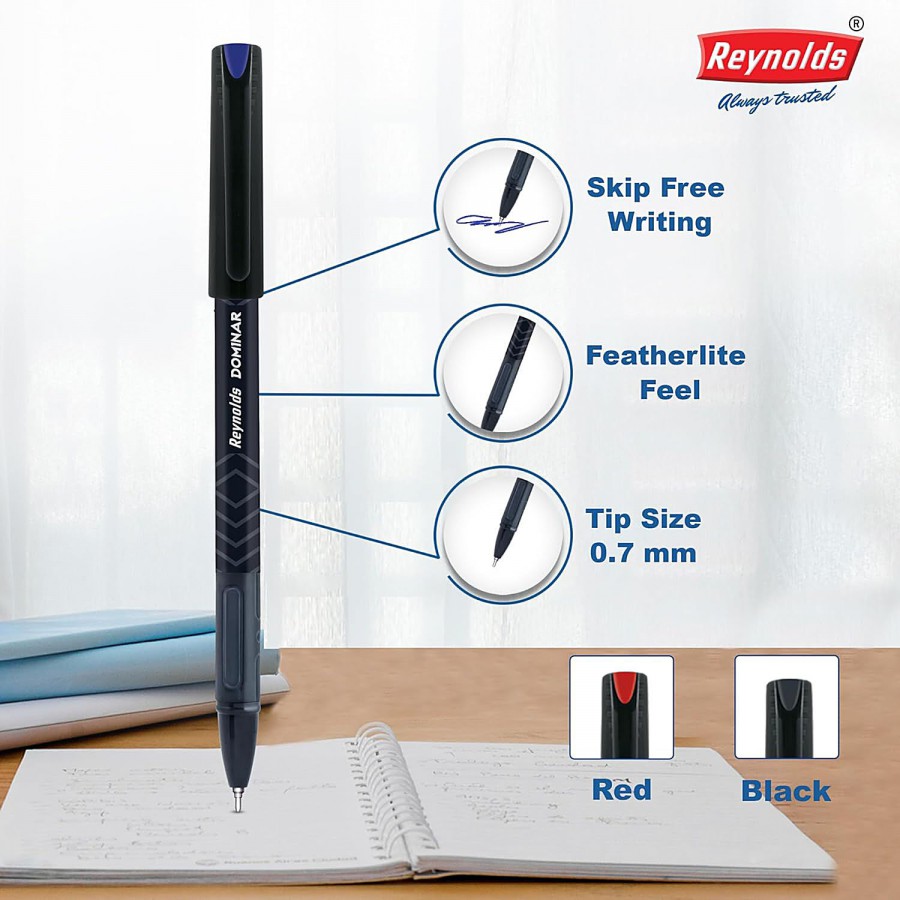 Reynolds Dominar Ball Pen - Assorted Colours Of Blue & Black