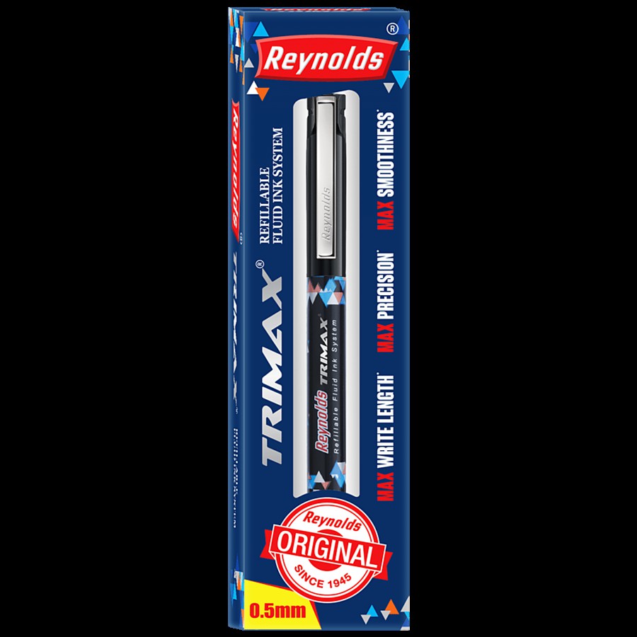 Reynolds Trimax Roller Ball Pen - Black