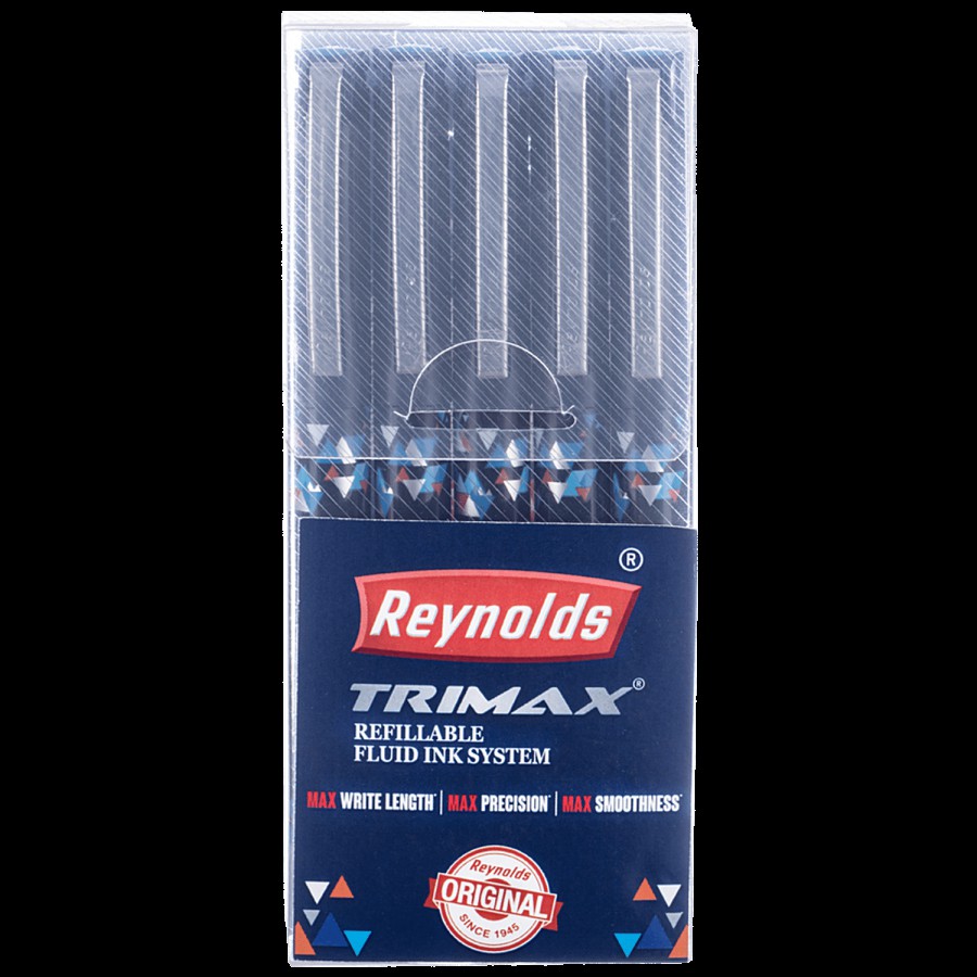 Reynolds Trimax Roller Ball Pen Set - Blue