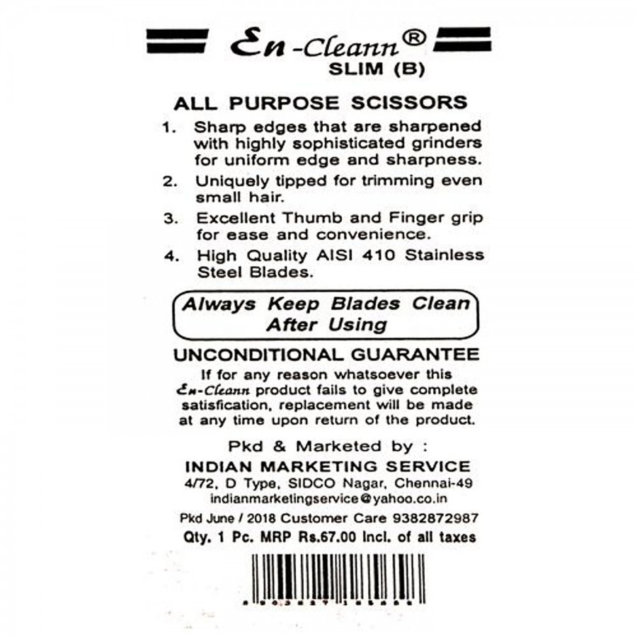 EN-CLEANN  All Purpose Scissors - Slim Small Bend