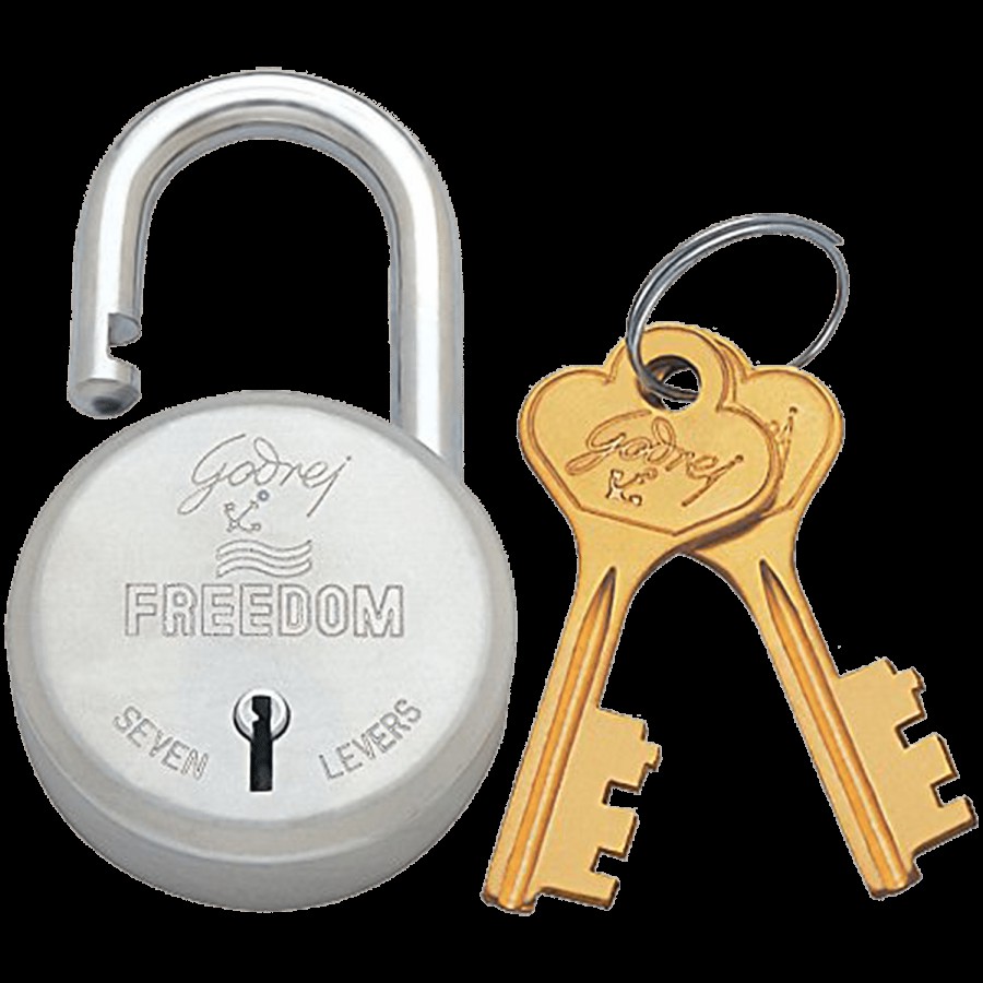 Godrej Locks Freedom Carton 7 Levers 2 Keys Padlock 7665 Silver