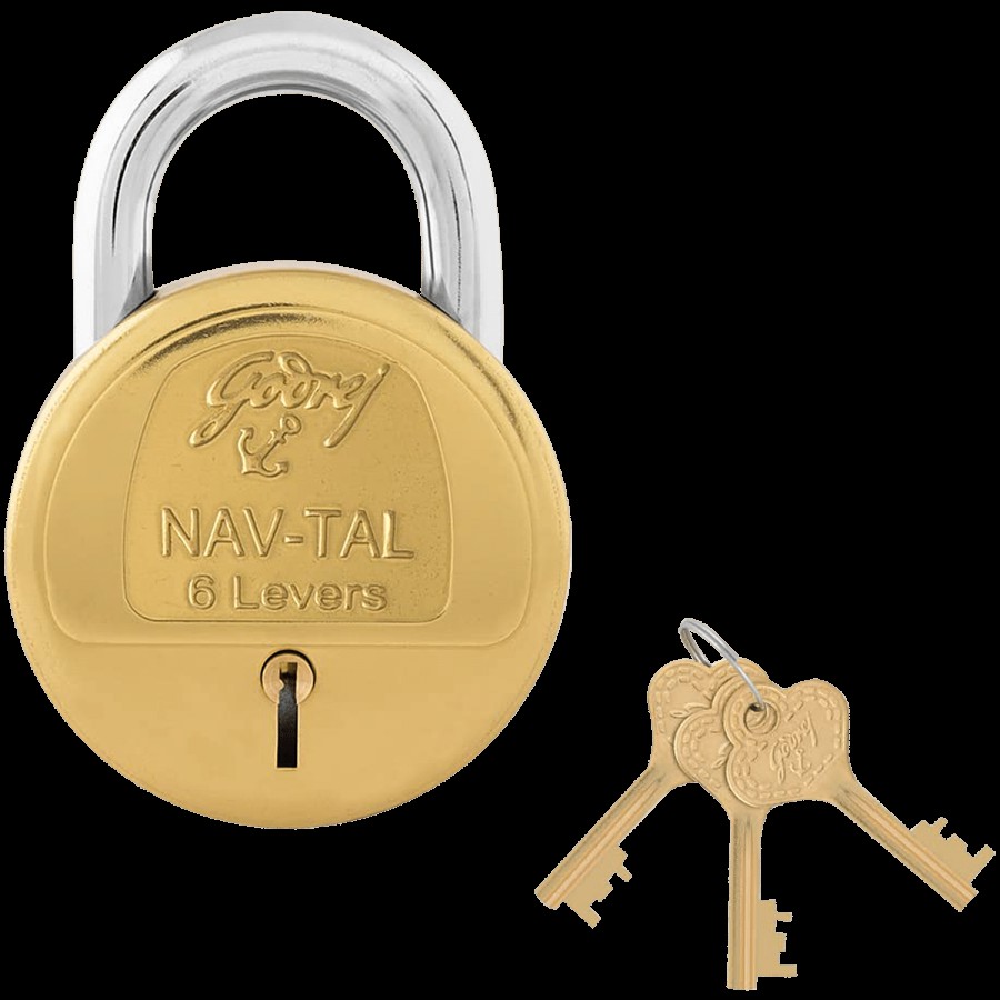 Godrej Locks Nav-Tal 6 Levers 3 Keys Padlock