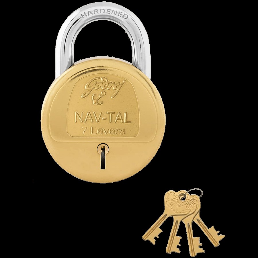 Godrej Locks Navtal 7 Levers Padlock For Main Door Gate Lock - 65 mm 4 Keys