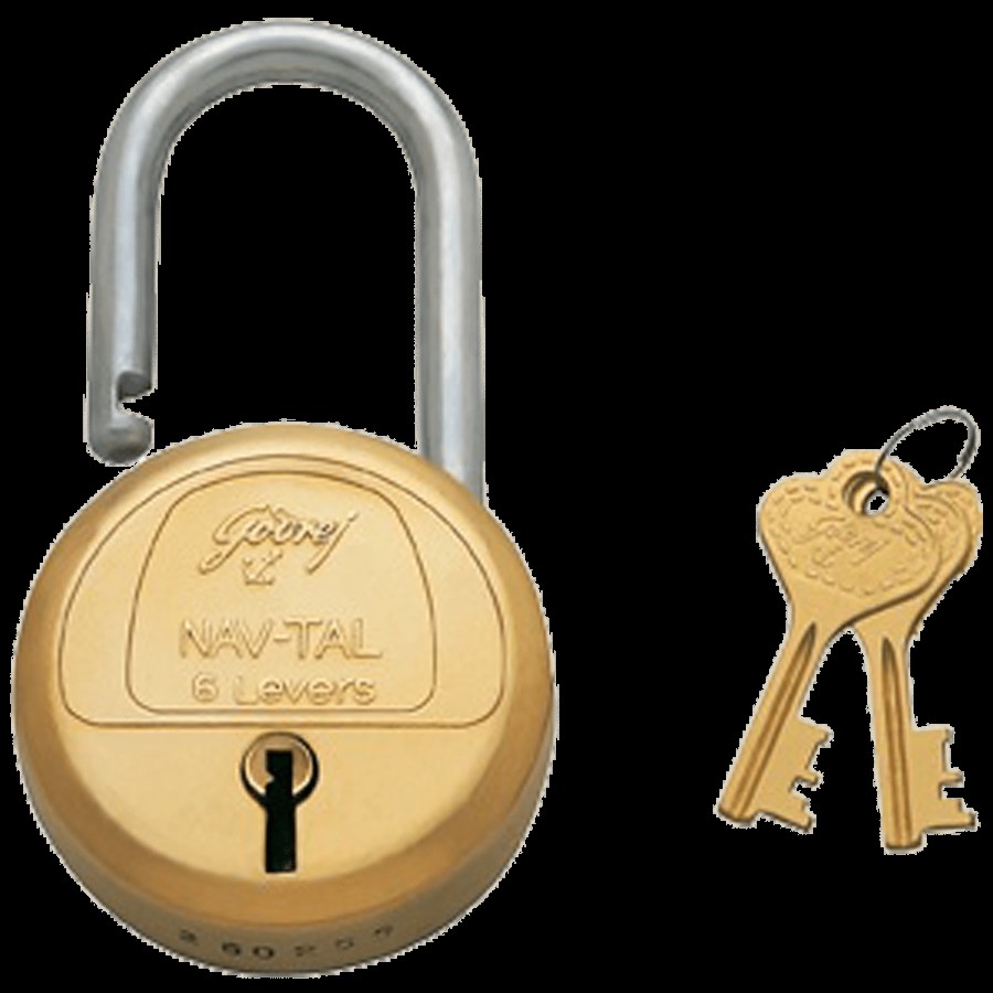 Godrej Nav-Tal 6 Levers 2 Keys Long Shackle Padlock