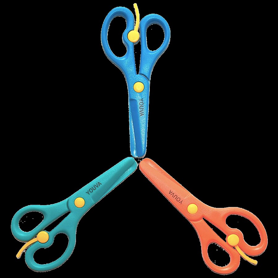 Navneet Youva Kids Scissors - With Round Tip & Spring Mechanism