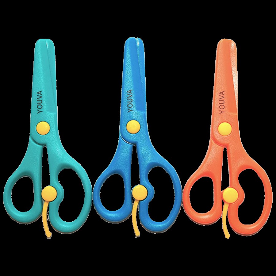 Navneet Youva Kids Scissors - With Round Tip & Spring Mechanism