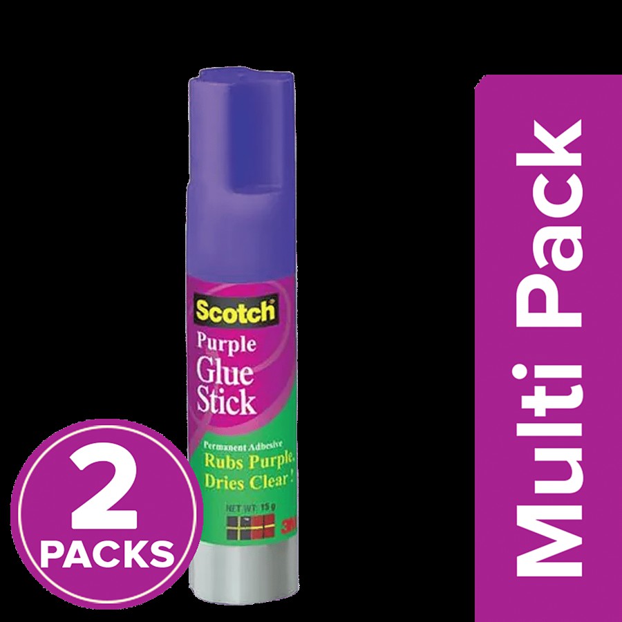 Scotch Permanent Adhesive Glue Stick - Purple